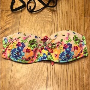 Floral bandeau bikini top
